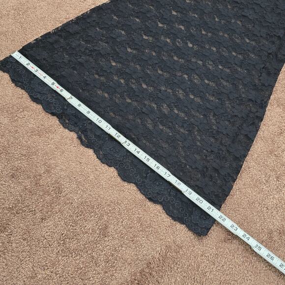 Just Sexy Lingerie XL Black Lace Nightgown Top Flutter Cap Sleeves New - Picture 7 of 9